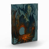 Surreal Dark Cityscape Art Ghostly Figure Painting フォトブロック (左)