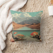 Surreal Desert and Lake with Goldfish クッション (ブランケット)