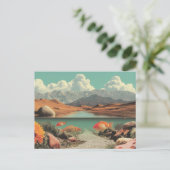 Surreal Desert and Lake with Goldfish ポストカード (スタンド正面)