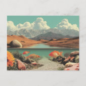 Surreal Desert and Lake with Goldfish ポストカード (正面)