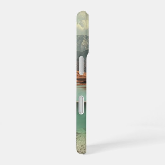 Surreal Desert and Lake with Goldfish iPhone 16ケース (右側面)