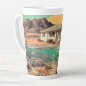 Surreal Desert House with Underwater Reef カフェラテマグ (左アングル)