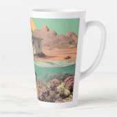 Surreal Desert House with Underwater Reef カフェラテマグ (右)