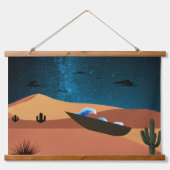 Surreal Desert Night Art Poster |  吊り下げ型タペストリー (正面)