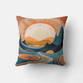 Surreal Desert Sunset Abstract クッション (裏面)