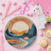 Surreal Desert Sunset Abstract ペーパープレート (パーティー)