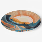 Surreal Desert Sunset Abstract ペーパープレート (アングル)