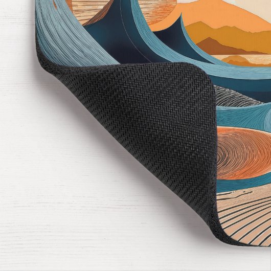 Surreal Desert Sunset Abstract マウスパッド (コーナー)