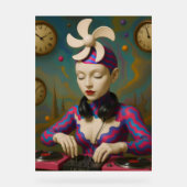Surreal DJ Girl Psychedelic Futuristic Art Design アクリルサイン (正面)