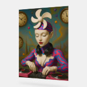 Surreal DJ Girl Psychedelic Futuristic Art Design アクリルサイン (傾斜)