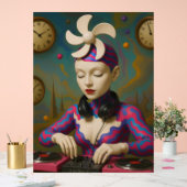 Surreal DJ Girl Psychedelic Futuristic Art Design アクリルサイン (ウェディング)