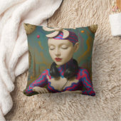 Surreal DJ Girl  Psychedelic Futuristic Art Design クッション (ブランケット)