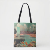 Surreal Doorway in Desert with Underwater トートバッグ (正面)