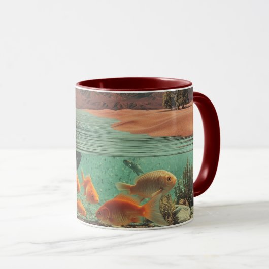 Surreal Doorway in Desert with Underwater マグカップ (正面右)