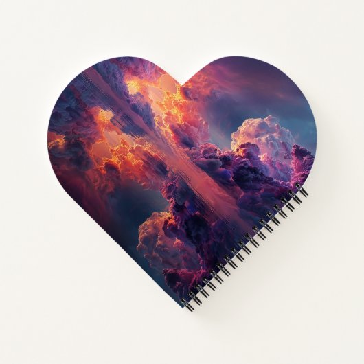 Surreal Dramatic Clouds With Fiery Sunset ノートブック (裏面)