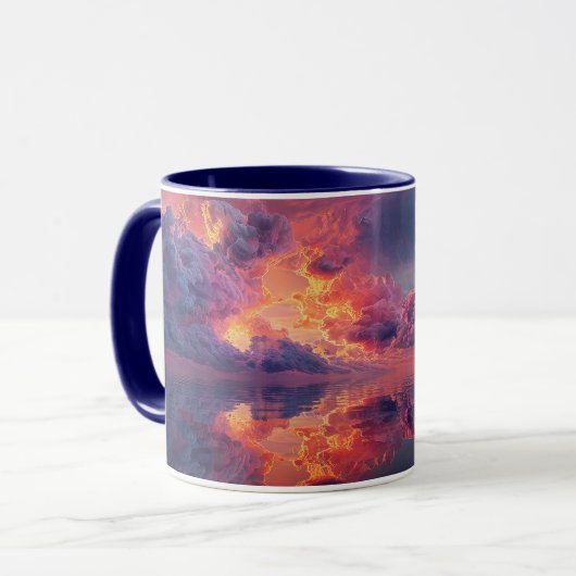 Surreal Dramatic Clouds With Fiery Sunset マグカップ (正面左)