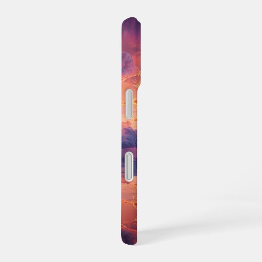 Surreal Dramatic Clouds With Fiery Sunset iPhone 16ケース (右側面)