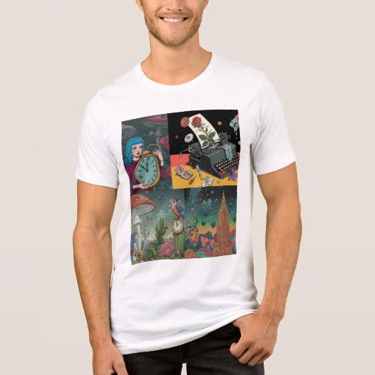 Surreal Dreamscapeの4つのビジョン トライブレンドTシャツ (正面)