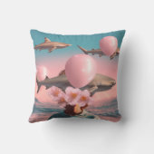 Surreal Dreamscape with Sharks and Balloons クッション (裏面)