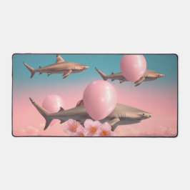 Surreal Dreamscape with Sharks and Balloons デスクマット