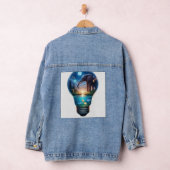 Surreal Elephant World Inside Light Bulb Fantasy A デニムジャケット (ハンガー)