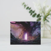 Surreal Enchanted Tree With Glowing Portal ポストカード (スタンド正面)