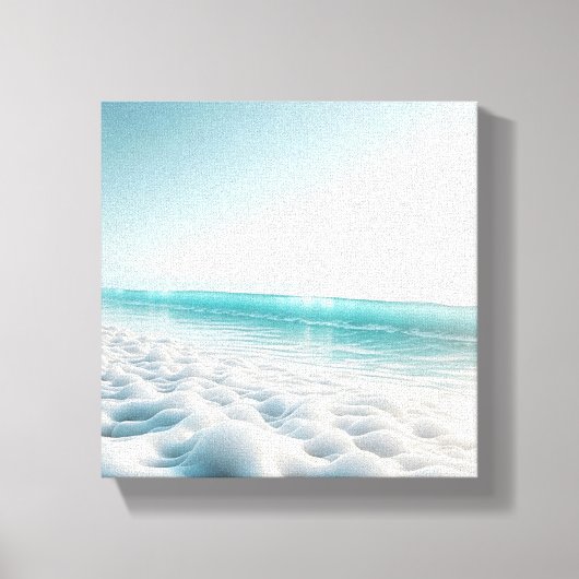Surreal Ethereal Seafoam on Pristine Beach  キャンバスプリント (正面)