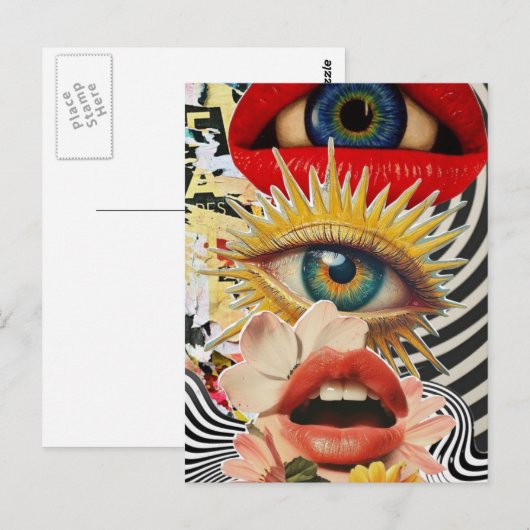 Surreal eyes and lips Postcard ポストカード (正面/裏面)