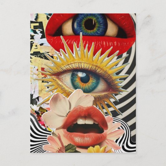 Surreal eyes and lips Postcard ポストカード (正面)