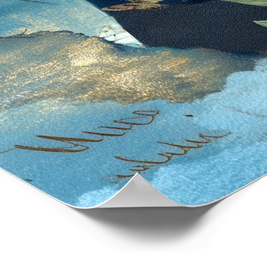 Surreal Fantasy Celestial Night Sky Wall Art ポスター (角)