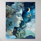 Surreal Fantasy Celestial Night Sky Wall Art ポスター (正面)