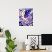 Surreal Fantasy Moon Celestial Night Sky Wall Art ポスター (ホームオフィス)