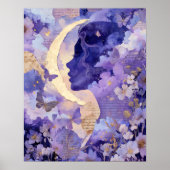 Surreal Fantasy Moon Celestial Night Sky Wall Art ポスター (正面)