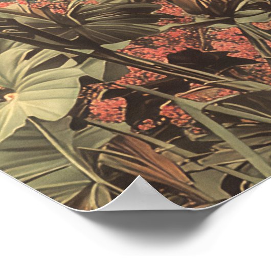 Surreal Female Portrait with Floral Elements ポスター (角)