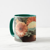 Surreal Female Portrait with Floral Elements マグカップ (正面左)