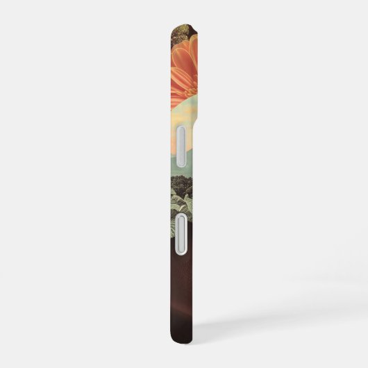 Surreal Female Portrait with Floral Elements iPhone 16ケース (右側面)