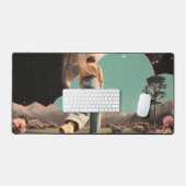 Surreal figure walking into galaxy gateway デスクマット (キーボード&マウス)