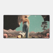 Surreal figure walking into galaxy gateway デスクマット (正面)