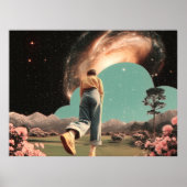Surreal figure walking into galaxy gateway ポスター (正面)
