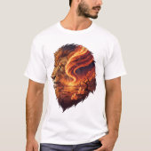 Surreal Fire Lion Head Cosmic Art Leo Zodiac  Tシャツ (正面)