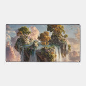 Surreal Floating Cliffs With Waterfalls デスクマット (正面)