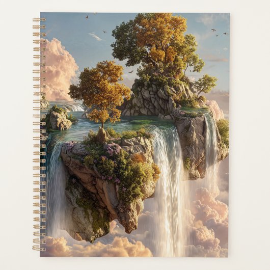 Surreal Floating Cliffs With Waterfalls プランナー手帳 (正面)
