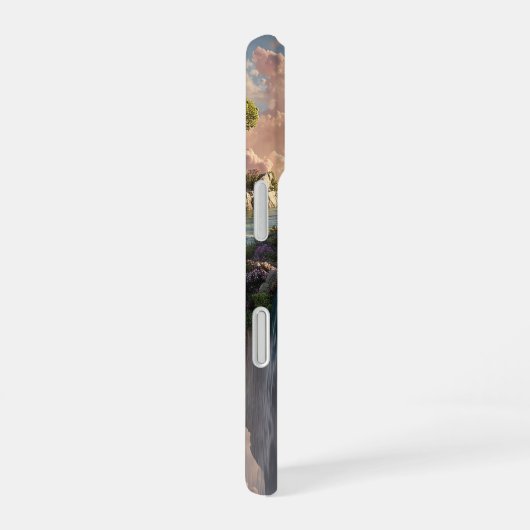 Surreal Floating Cliffs With Waterfalls iPhone 16ケース (右側面)