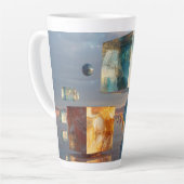 Surreal Floating Cubes And Spheres カフェラテマグ (左アングル)