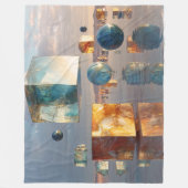 Surreal Floating Cubes And Spheres フリースブランケット (正面)