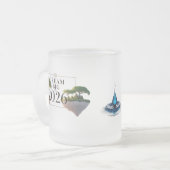 Surreal Floating Island "Dream Big 2026" Frosted フロストグラスマグカップ (正面左)