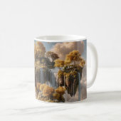 Surreal Floating Islands With Golden Trees コーヒーマグカップ (正面右)
