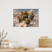 Surreal Floating Islands With Golden Trees ポスター (キッチン)
