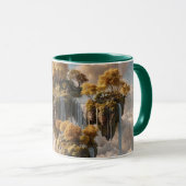 Surreal Floating Islands With Golden Trees マグカップ (正面右)