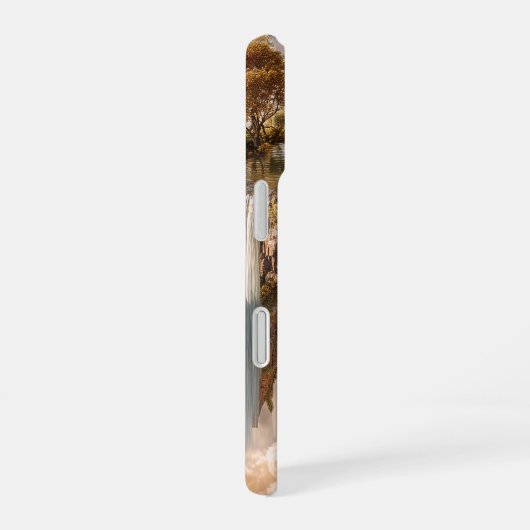 Surreal Floating Islands With Golden Trees iPhone 16ケース (右側面)